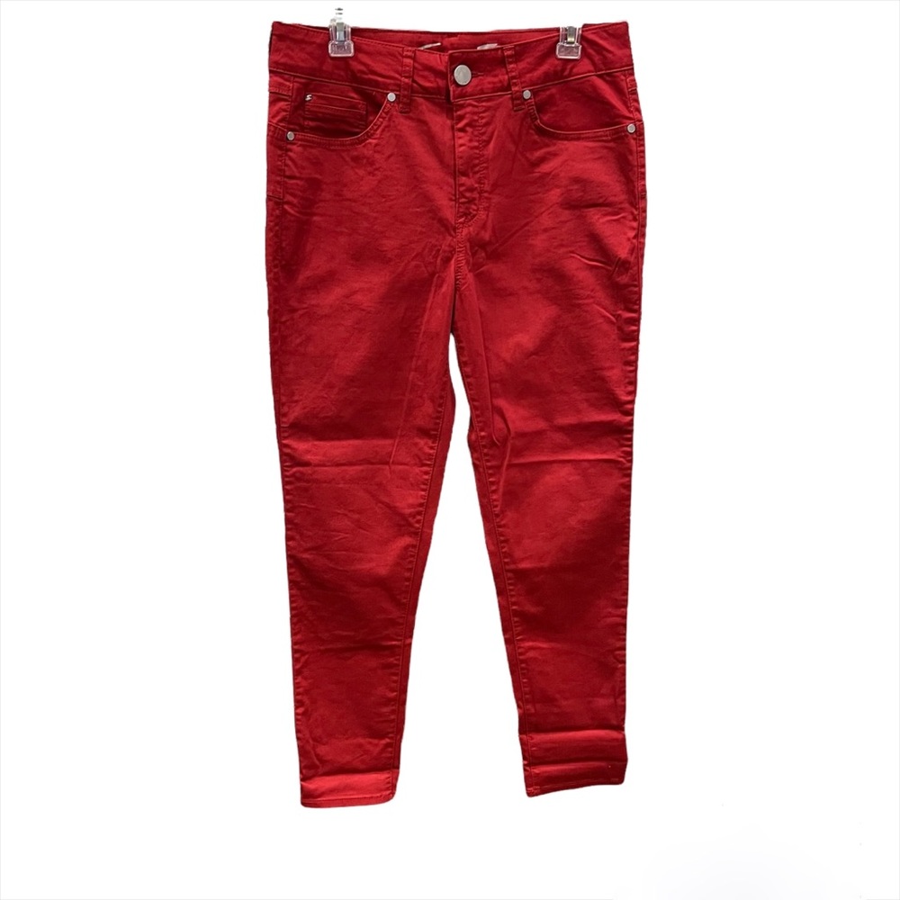 Seven7 High Rise Skinny Booty-Shaper Jeans Red Dahlia Size 10